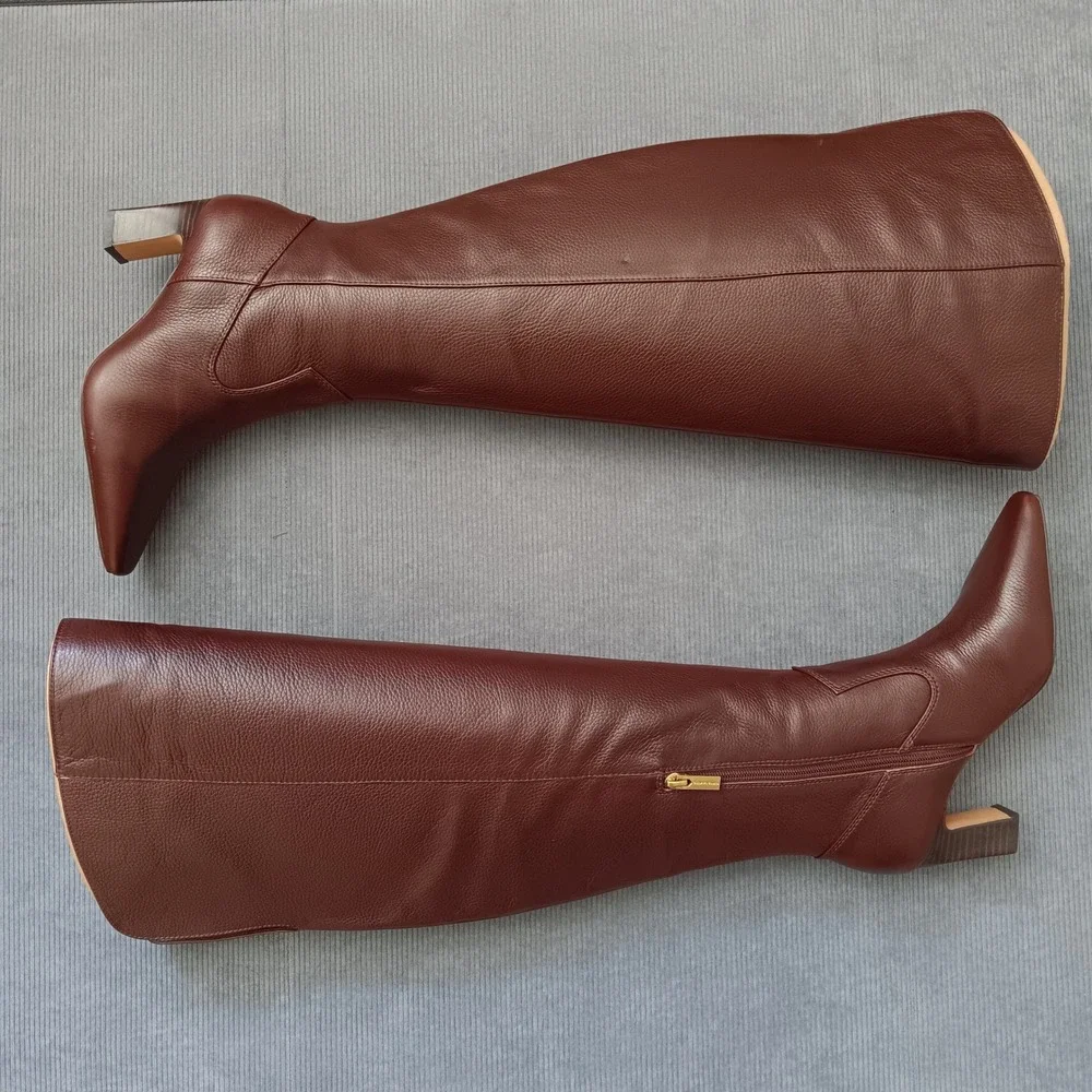 Vince Camuto Shalie4 Boots Women 7W Espresso New Extra Wide Calf Nappa Leather